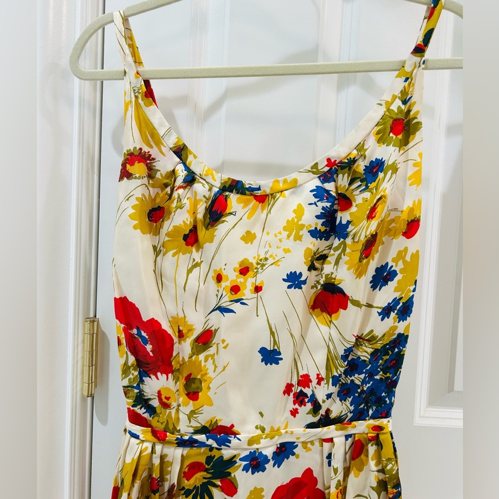 Vintage 1960s Saks Fifth Avenue Silk Floral Dress Fit & Flare Poppy Print Sz XS - Picture 3 of 16